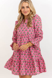 In Your Happy Place Fuchsia Medallion Dress