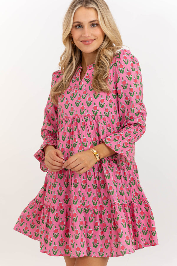 In Your Happy Place Fuchsia Medallion Dress