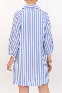 Extra Lovely Blue Striped Shift Dress