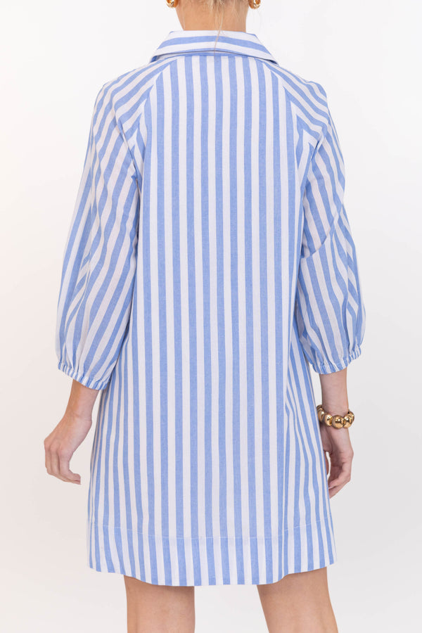 Extra Lovely Blue Striped Shift Dress