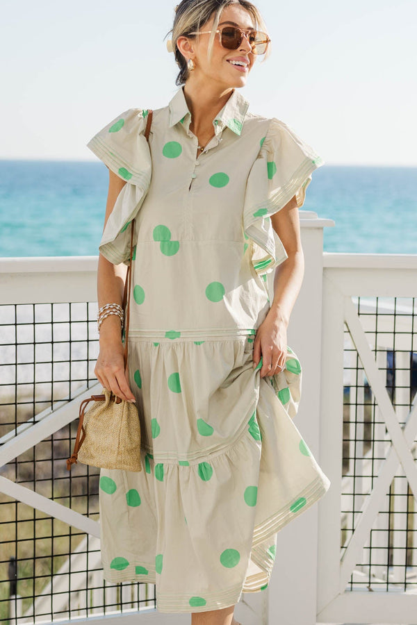 Simply Lovely Green Polka Dot Midi Dress, X-Small - The Mint Julep Boutique | Women's Boutique Clothing Simply Lovely Green Polka Dot Midi Dress, X-Small - The Mint Julep Boutique | Women's Boutique Clothing