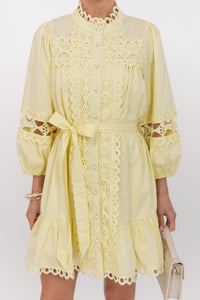 Sweet Gatherings Yellow Crochet Dress