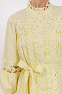 Sweet Gatherings Yellow Crochet Dress