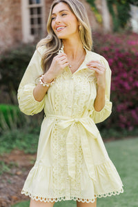 Sweet Gatherings Yellow Crochet Dress