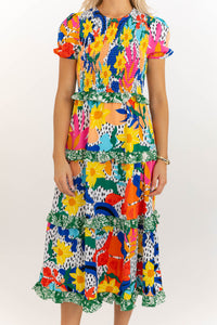 Waiting On You Green Large Floral Midi Dress