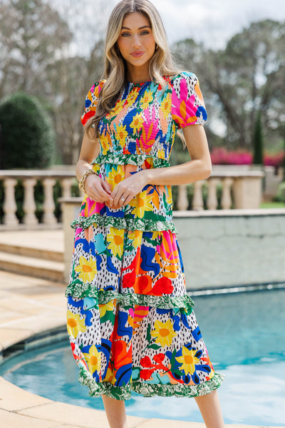 Waiting On You Green Large Floral Midi Dress, X-Large - The Mint Julep Boutique | Women's Boutique Clothing