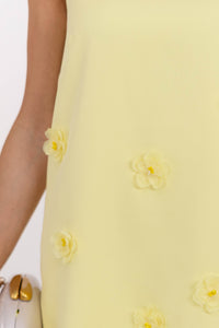 This Side Of Summer Yellow Applique Shift Dress