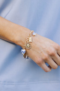 Grace Upon Grace Blue Charm Bracelet