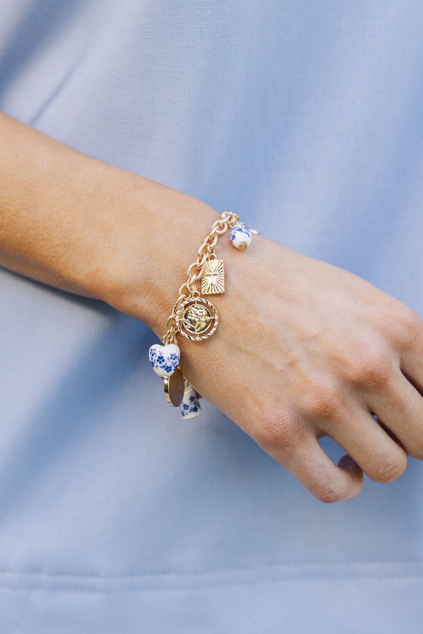 Grace Upon Grace Blue Charm Bracelet