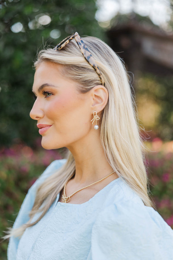 Heart Full of Happy Gold Pearl Drop Earrings