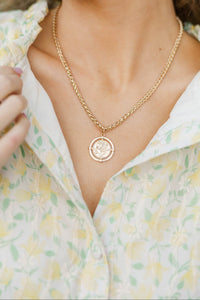 Wish Upon a Star Gold Flower Pendant Necklace