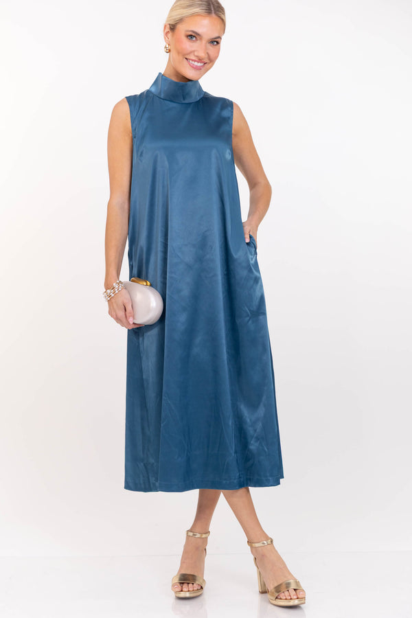 Always In Season Teal Midi Dress