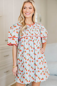 NURSING COLLECTION: Seasonal Nostalgia Light Blue Novelty Babydoll Dress