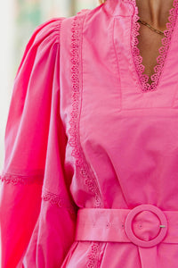 NURSING COLLECTION: All Time Chic Pink Bubble Sleeve Dress