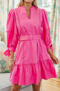 NURSING COLLECTION: All Time Chic Pink Bubble Sleeve Dress