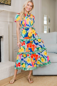 NURSING COLLECTION: Waiting On You Green Large Floral Midi Dress