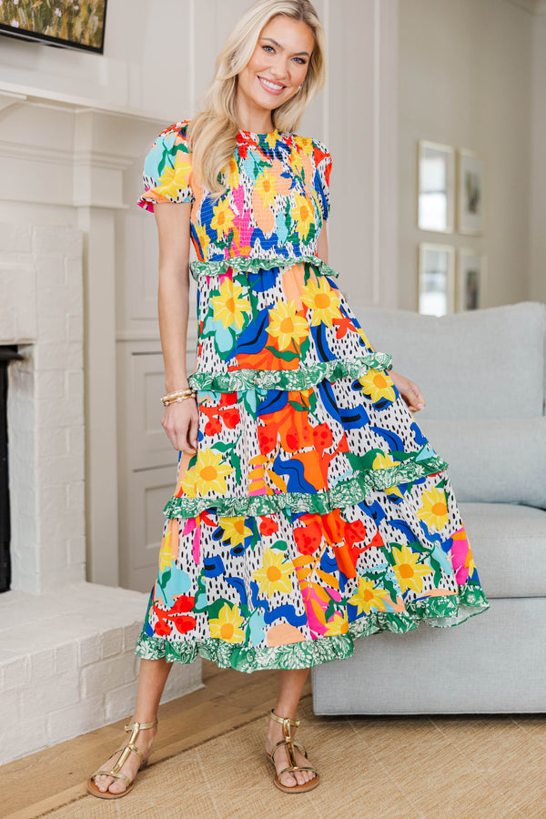 NURSING COLLECTION: Waiting On You Green Large Floral Midi Dress