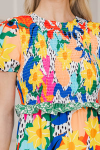 NURSING COLLECTION: Waiting On You Green Large Floral Midi Dress