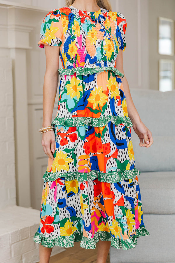 NURSING COLLECTION: Waiting On You Green Large Floral Midi Dress