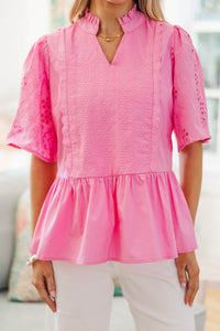 NURSING COLLECTION: Holding This Close Pink Eyelet Blouse