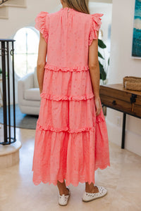 NURSING COLLECTION: Check You Out Pink Eyelet Midi Dress