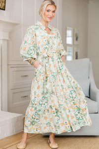 NURSING COLLECTION: All The Fun Mint Green Floral Midi Dress