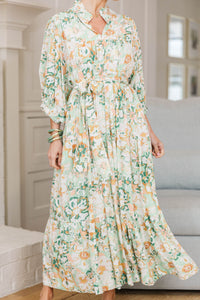NURSING COLLECTION: All The Fun Mint Green Floral Midi Dress