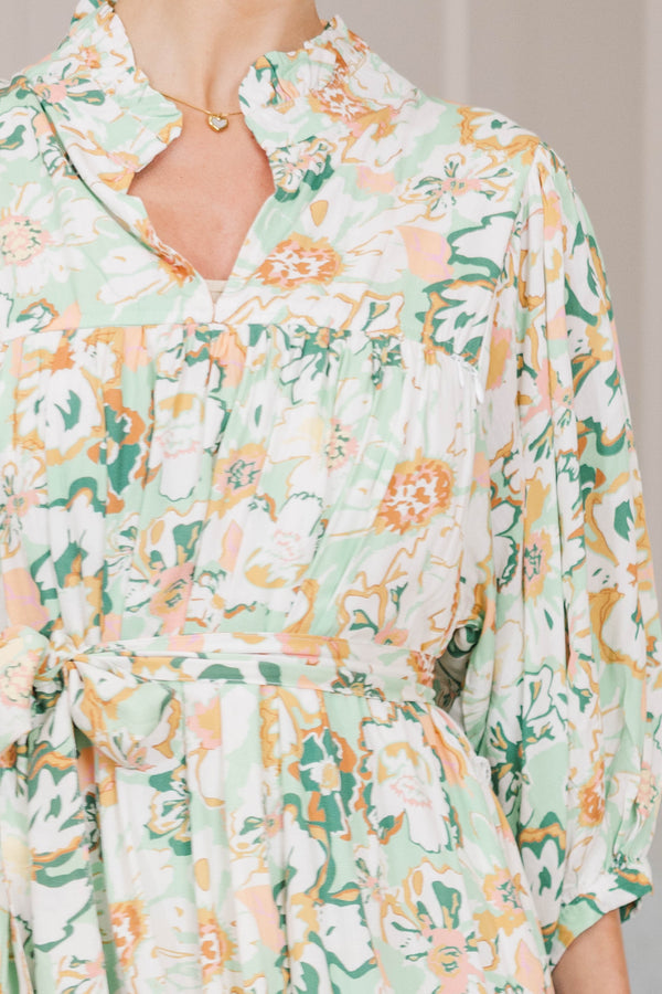 NURSING COLLECTION: All The Fun Mint Green Floral Midi Dress Shop the Mint NURSING COLLECTION: All The Fun Mint Green Floral Midi Dress Shop the Mint