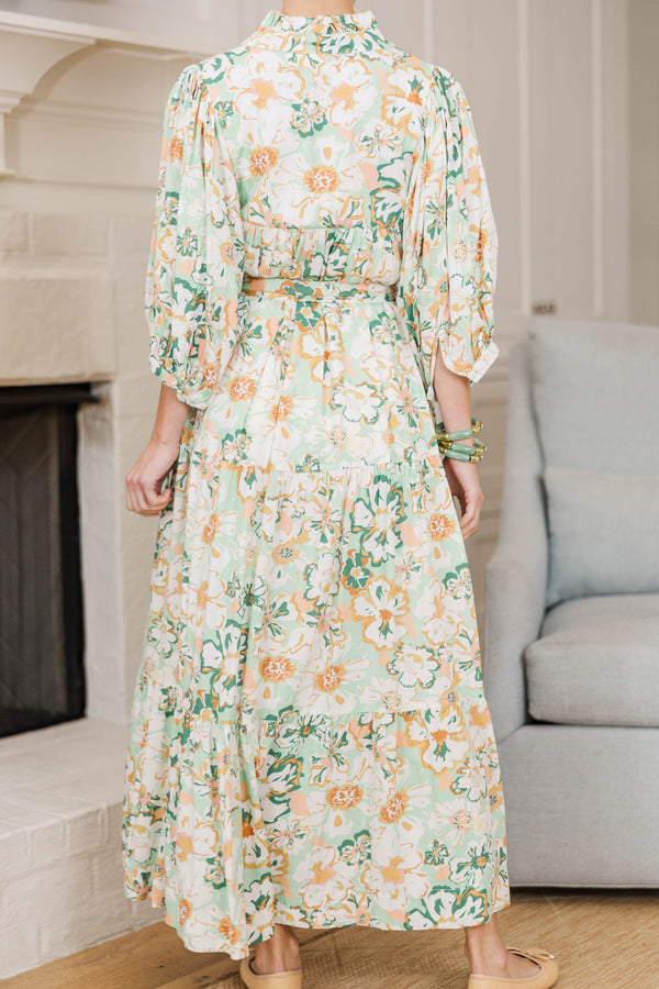 mint green floral dress NURSING COLLECTION: All The Fun Mint Green Floral Midi Dress, Small - The Mint Julep Boutique