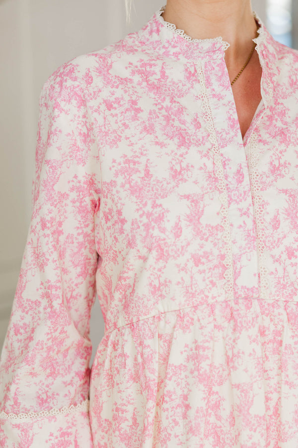 NURSING COLLECTION: My Dearest Pink Toile Shift Dress