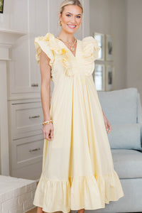 NURSING COLLECTION: The Creative Yellow Ruffled Midi Dress