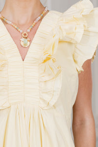 NURSING COLLECTION: The Creative Yellow Ruffled Midi Dress