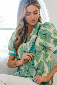 NURSING COLLECTION: Style Statement Blue Floral Blouse