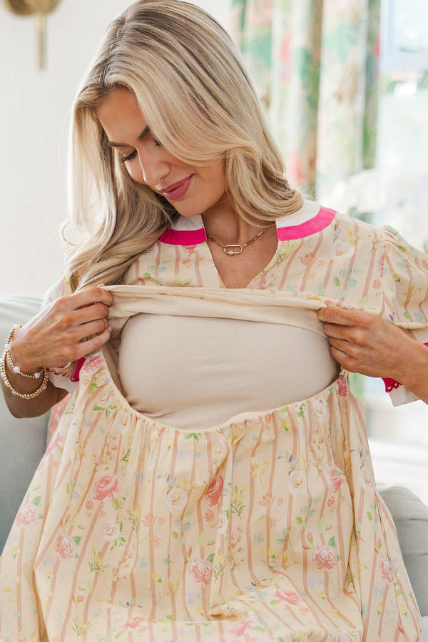 NURSING COLLECTION: The Pretty Essential Yellow Floral Babydoll Dress