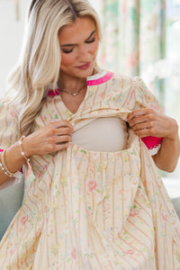 NURSING COLLECTION: The Pretty Essential Yellow Floral Babydoll Dress