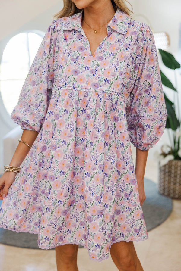 NURSING COLLECTION: Gracefully Yours Lavender Floral Dress