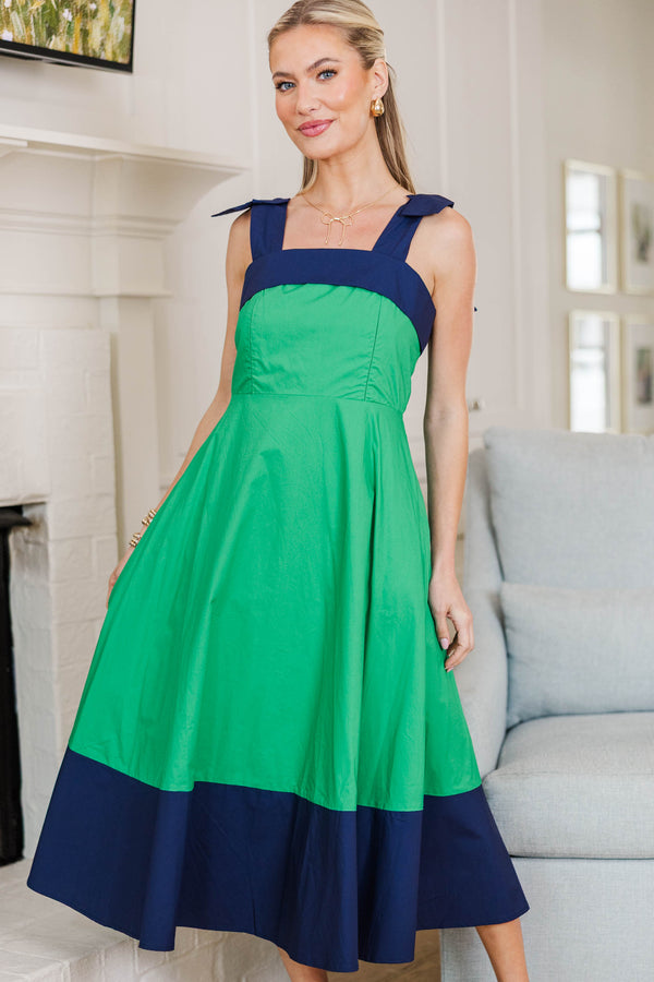 NURSING COLLECTION: Forever Starts Here Green Colorblock Midi Dress