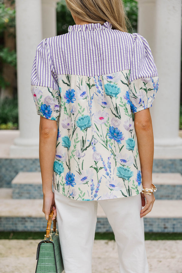 Simply Put Together Blue Medallion Blouse
