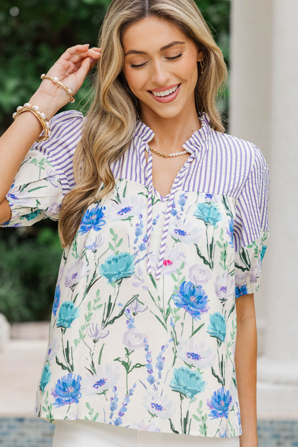 Simply Put Together Blue Medallion Blouse