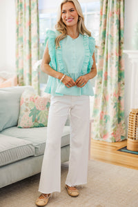 NURSING COLLECTION: The Smile On My Face Mint Blouse