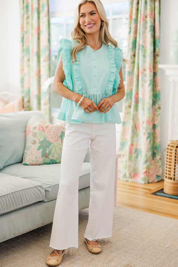 NURSING COLLECTION: The Smile On My Face Mint Blouse