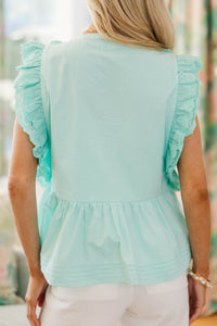 NURSING COLLECTION: The Smile On My Face Mint Blouse