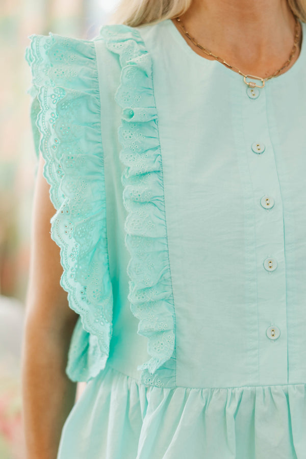 NURSING COLLECTION: The Smile On My Face Mint Blouse