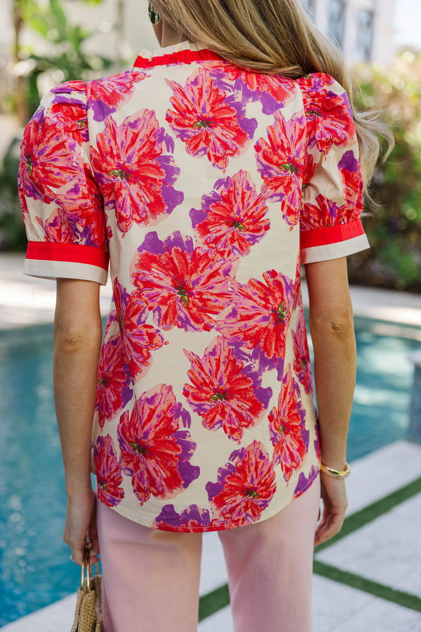 Style Statement Pink Floral Blouse