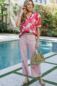 Style Statement Pink Floral Blouse