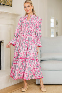 NURSING COLLECTION: Worn On Repeat Pink Floral Midi Dress