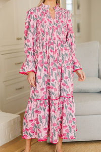 NURSING COLLECTION: Worn On Repeat Pink Floral Midi Dress