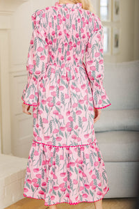 NURSING COLLECTION: Worn On Repeat Pink Floral Midi Dress