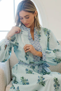 NURSING COLLECTION: Came To Play Blue Medallion Maxi Dress