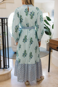 NURSING COLLECTION: Came To Play Blue Medallion Maxi Dress